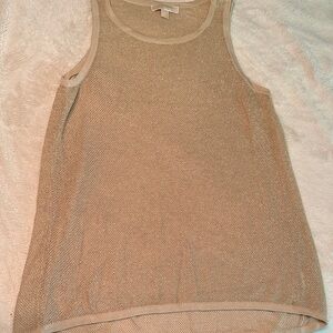 Tan Mesh Sleeveless Top